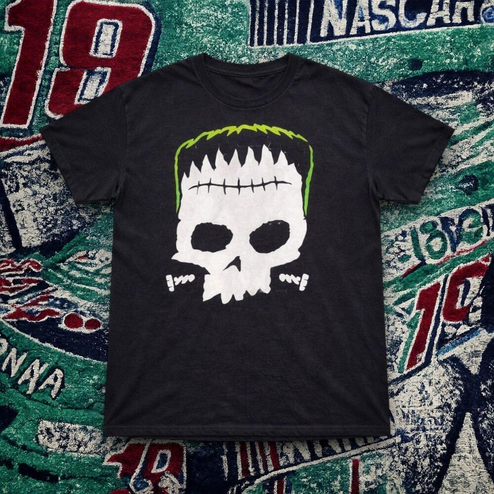 Frankenstein Skull Graphic Tee Black Horror Shirt Unisex